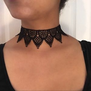 Larger black lace chocker necklace